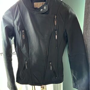 MICHAEL Michael Kors Black Leather Motorcycle Jacket